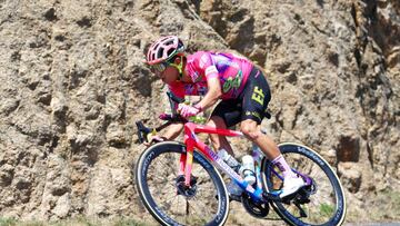 MENDE, FRANCE - JULY 16: Rigoberto Uran Uran of Colombia and Team EF Education - Easypost competes in the breakaway during the 109th Tour de France 2022, Stage 14 a 192,5km stage from Saint-Etienne to Mende 1009m / #TDF2022 / #WorldTour / on July 16, 2022 in Mende, France. (Photo by Michael Steele/Getty Images)