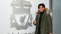 LIVERPOOL, ENGLAND - DECEMBER 18: (THE SUN OUT, THE SUN ON SUNDAY OUT) Takumi Minamino signs for Liverpool Football Club on December 18, 2019 in Liverpool, England. (Photo by Nick Taylor/Liverpool FC/Liverpool FC via Getty Images)