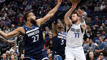 The Dallas Mavericks beat the Minnesota Timberwolves 104-99 on Wednesday night with Slovenian star Luka Doncic leading the way.