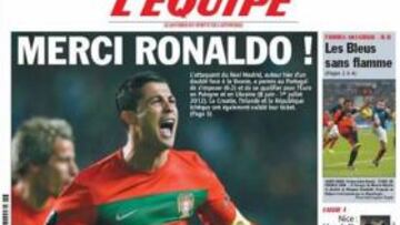 <b>ALABADO. </b>La prensa portuguesa y europea exaltan la actuación de Cristiano ante Bosnia.