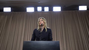 Maria Sharapova during last week&#039;s press conference. 