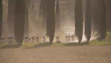 El pelotón durante la carrera.