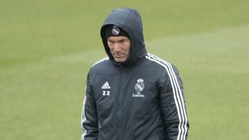 Zidane, en el entrenamiento de este viernes.