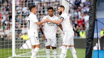 02/04/23 PARTIDO PRIMERA DIVISION 
REAL MADRID - REAL VALLADOLID 
ALEGRIA GOL 2-0 KARIM BENZEMA 