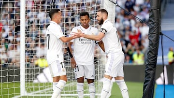 02/04/23 PARTIDO PRIMERA DIVISION 
REAL MADRID - REAL VALLADOLID 
ALEGRIA GOL 2-0 KARIM BENZEMA 