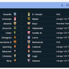 El Tenerife-Oviedo abrirá la J-30; el Reus-Huesca la cerrará