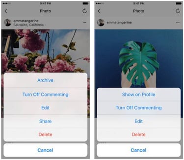 Instagram Archive, la nueva función para eliminar las fotos más vergonzosas de tu perfil
