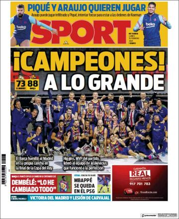 "Un paseo sin rival"... las portadas deportivas de hoy