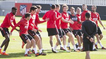 Buen ambiente en la &uacute;ltima sesi&oacute;n del Atl&eacute;tico de Madrid antes de recibir al Villarreal.