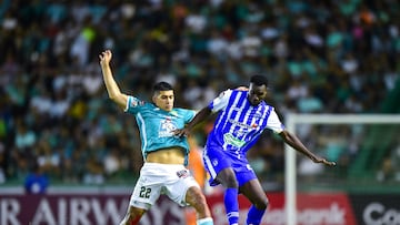 Adonis Frias of Leon during the game Leon FC (MEX) vs Violette FC (HAI), corresponding to Quarterfinals first leg match of the 2023 Scotiabank Concacaf Champions League, at Nou Camp Leon Stadium, on April 04, 2023.
<br><br>
Adonis Frias de Leon durante el partido Leon FC (MEX) vs Violette FC (HAI), correspondiente al partido de Ida de Cuartos de final de la Liga de Campeones Scotiabank Concacaf 2023, en el Estadio Nou Camp Leon, el 04 de Abril de 2023.