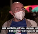 Los seguidores de Italia confiados en su partido ante España