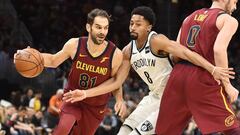 Jos&eacute; Manuel Calder&oacute;n, base de los Cleveland Cavaliers, durante un partido esta temporada contra los Brooklyn Nets.