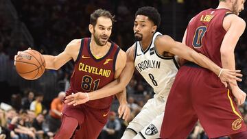 José Manuel Calderón, base de los Cleveland Cavaliers, durante un partido esta temporada contra los Brooklyn Nets.