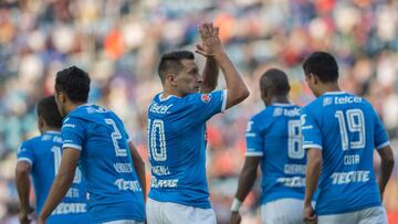 Action photo during the match Cruz Azul vs Veracruz Round 12 at Blue Stadium, Apertura 2016 MX League. 
 
  Foto de accion durante el Partido Cruz Azul vs Veracruz en el Estadio Azul, Partido Correspondiente a la Jornada 12 del Torneo Apertura 2016 Liga BBVA Bancomer MX, en la foto: Gol Christian Gimenez de Cruz Azul
 
 01/10/2016/MEXSPORT/Rene Dominguez Acosta