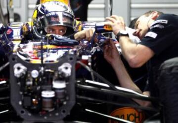 En boxes en 2010 en Hockenheim.  