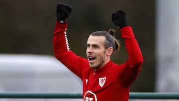 Bale, durante un entrenamiento de Gales.