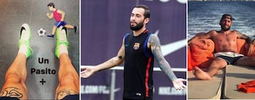 Imágenes de los tatuajes del futbolista del Barça Aleix Vidal