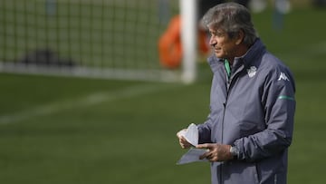 Pellegrini, en un entrenamiento. 