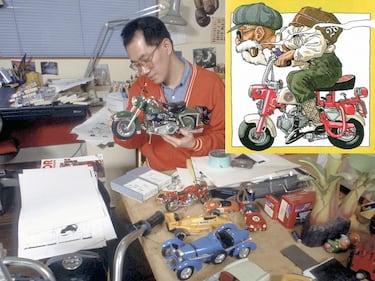 Así cumplía Akira Toriyama (‘Dragon Ball’) con sus infernales fechas de entrega: rodeado de maquetas y motos reales