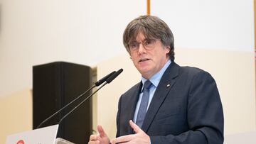 El presidente del Consell de la República, Carles Puigdemont, interviene durante la constitución de la Asamblea Territorial del Consell de la República, a 2 de marzo de 2024, en Latour-Bas-Elne (Francia). Ayer, 1 de marzo, se constituyó el Gobierno del Consell de la República. Por tanto, hoy se constituye oficialmente la Asamblea Territorial, una de las dos cámaras que conforman el espacio legislativo del Consell, con la elección de la Mesa, la presentación del plan de Gobierno y la exposición de la nueva hoja de ruta del Consell frente al escenario político actual. El Consejo de la República es una organización privada que busca organizar y promover la independencia de Cataluña tras la declaración unilateral de independencia de Cataluña de 2017.
02 MARZO 2024;CONSELL;CONSEJO;REPÚBLICA;ASAMBLEA;POLÍTICA
Glòria Sánchez / Europa Press
02/03/2024