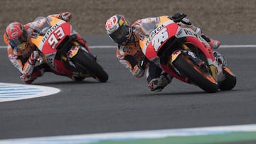 Dani Pedrosa y Marc M&aacute;rquez en Jerez.