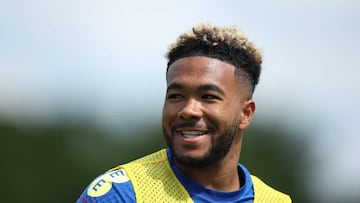 BURTON-UPON-TRENT, ENGLAND - JUNE 02: Reece James of England smiles during an England Training Session at St Georges Park on June 02, 2022 in Burton-upon-Trent, England. (Photo by Eddie Keogh - The FA/The FA via Getty Images)