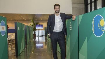 Gerard Piqué, en las instalaciones de la Copa Davis en Madrid.