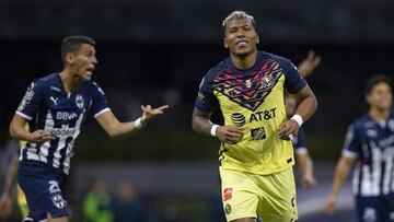  Roger Martinez of America scores a penalty goal after being reviewed by the VAR is Canceled during the game America vs Monterrey, corresponding to 17th round of the Torneo Apertura Grita Mexico A21 of the Liga BBVA MX, at Azteca Stadium, on November 06, 