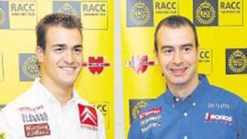 <b>DE LA MANO. </b>Dani Sordo y Xevi Pons, ayer en Barcelona.