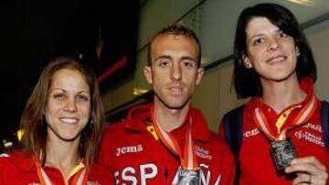 <b>TRÍO DE PLATA. </b>De izquierda a derecha, Natalia Rodríguez, Sergio Sánchez y Ruth Beitia.