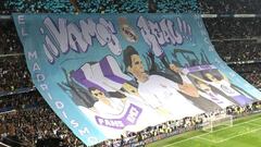 Nadal fue rey de París en el tifo de la Grada Fans del Real Madrid