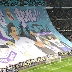 Nadal fue rey de París en el tifo de la Grada Fans del Real Madrid