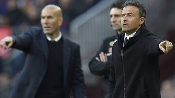 Luis Enrique y Zidane, en el último Clásico.
