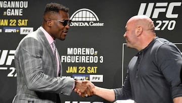 Francis Ngannou y Dana White, cuando el camerun谷s era peleador de la UFC.