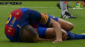 Esta fue la jugada en la que Iniesta sufrió grave lesión