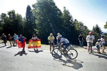Nairo Quintana durante el ascenso a Col d' Aspin.