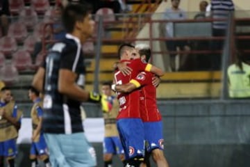 Futbol, Union Española vs Atletico Cerro.
Copa Libertadores 2017.
El jugador de Union Española Sebastian Jaime, celebra su gol contra Atletico Cerro durante el partido por copa Libertadores en el Estadio Santa Laura, Santiago, Chile.
07/02/2017
Javier Torres/Photosport******

Football, Union Espanola vs Atletico Cerro.
Libertadores Cup 2017.
Union Espanola`s player Sebastian Jaime, celebrates his goal against Atletico Cerro during Libertadores Cuo at Santa Laura stadium in Santiago, Chile.
07/02/2017
Javier Torres/Photosport