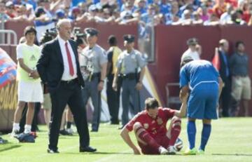 Vicente del Bosque y Juanfran.