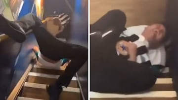 Dos ingleses ebrios, el primer título del Newcastle en 70 años y unas escaleras: es lo más viral