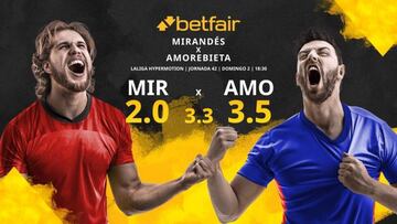 CD Mirandés vs. SD Amorebieta: horario, TV, estadísticas, clasificación y pronósticos
