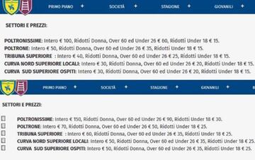 Precios de las entradas del Chievo Verona-Juventus.