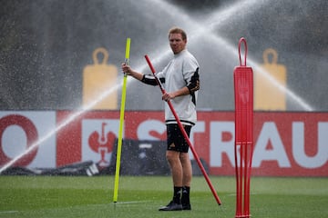 Germany head coach Julian Nagelsmann during a training session held at the New England Revolution's training facility in Foxborough, Massachusetts, USA, 10 October 2023. 