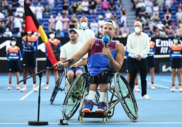 Jugador paralímpico de baloncesto y tenis. En 2014, después de una temporada como baloncestista, regresó al tenis en silla de ruedas con el objetivo de participar en los Juegos Paralímpicos de Río de Janeiro 2016, donde ganó varias medallas de oro. En 2016, fue nombrado Paralímpico Australiano del Año. Suma en su palmarés 11 Grand Slam (6 Abiertos de Australia, 2 Abierto de Estados Unidos, 2 Abierto de Francia, 1 Wimbledon).