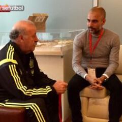 Del Bosque recibe a Guardiola en la Ciudad del Fúbol