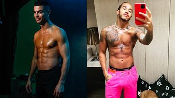 Cristiano se 'burla' de la forma f¨ªsica de Lewis Hamilton: "Hermano, no est¨¢s como yo"
