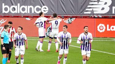 Shon Weissman of Real Valladolid celebrating a goal during the spanish league, LaLiga, football match played between Athletic Club v Real Valladolid at San Mames Stadium on April 28, 2021 in Bilbao, Spain.
AFP7
28/04/2021 ONLY FOR USE IN SPAIN
