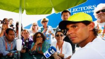 Rafa Nadal, ante los medios de comunicaci&oacute;n en Miami en la previa a su debut.
 