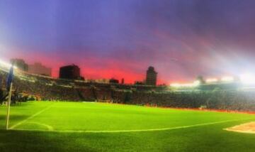 Así lucio el estadio Azul en la visita del Rebaño.