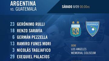 Argentina hace oficial el once que jugará ante Guatemala