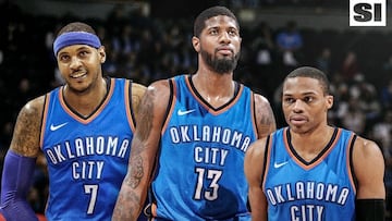 Carmelo Anthony, Paul George y Russell Westybrook, el Big 3 de los Thunder.